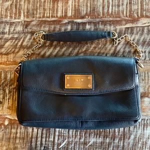 DKNY Black Leather Baguette Bag